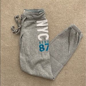 light grey Aeropostale cozy fleece sweatpants